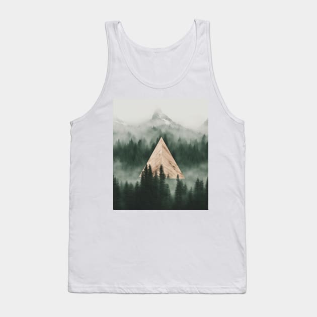 The Wooden Triangle and the Misty Mountain Tank Top by Alihassan-Art